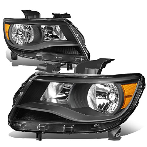 Auto Dynasty [Halogen Model] Factory Style Headlights Assembly Compatible with Chevy Colorado 2nd Gen 15-20, Driver and Passenger Side, Black Housing Amber Corner