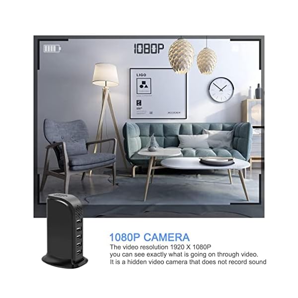 Hidden Camera USB Charger Camera WiFi USB Hub Camera Nanny Cam HD Wireless Security Cameras Indoor USB Tower Covert Cam with Motion Detection for Home Office Surveillance No Audio - Image 4