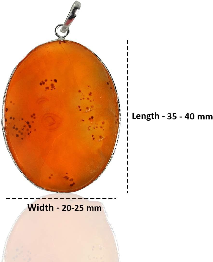 Natural Crystal Stone Pendant with Certificate (Carnelian)