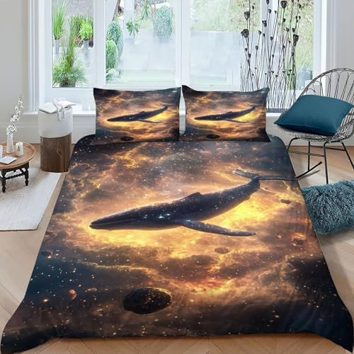 Housse de couette whale nébuleuse 260x220 cm avec 2 taies