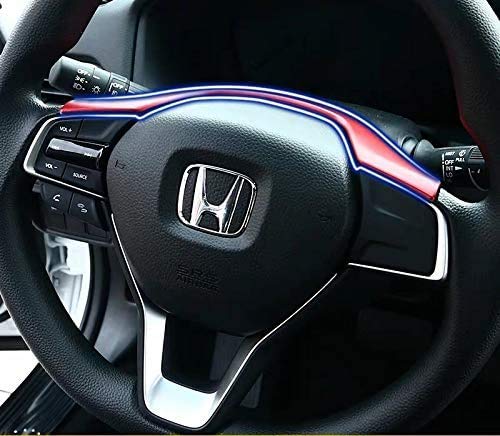 Image of Print Interior Steering Wheel Cover Trim Decals Emblem Sticker for Honda Accord 10th Gen 2018-2022 (Red)