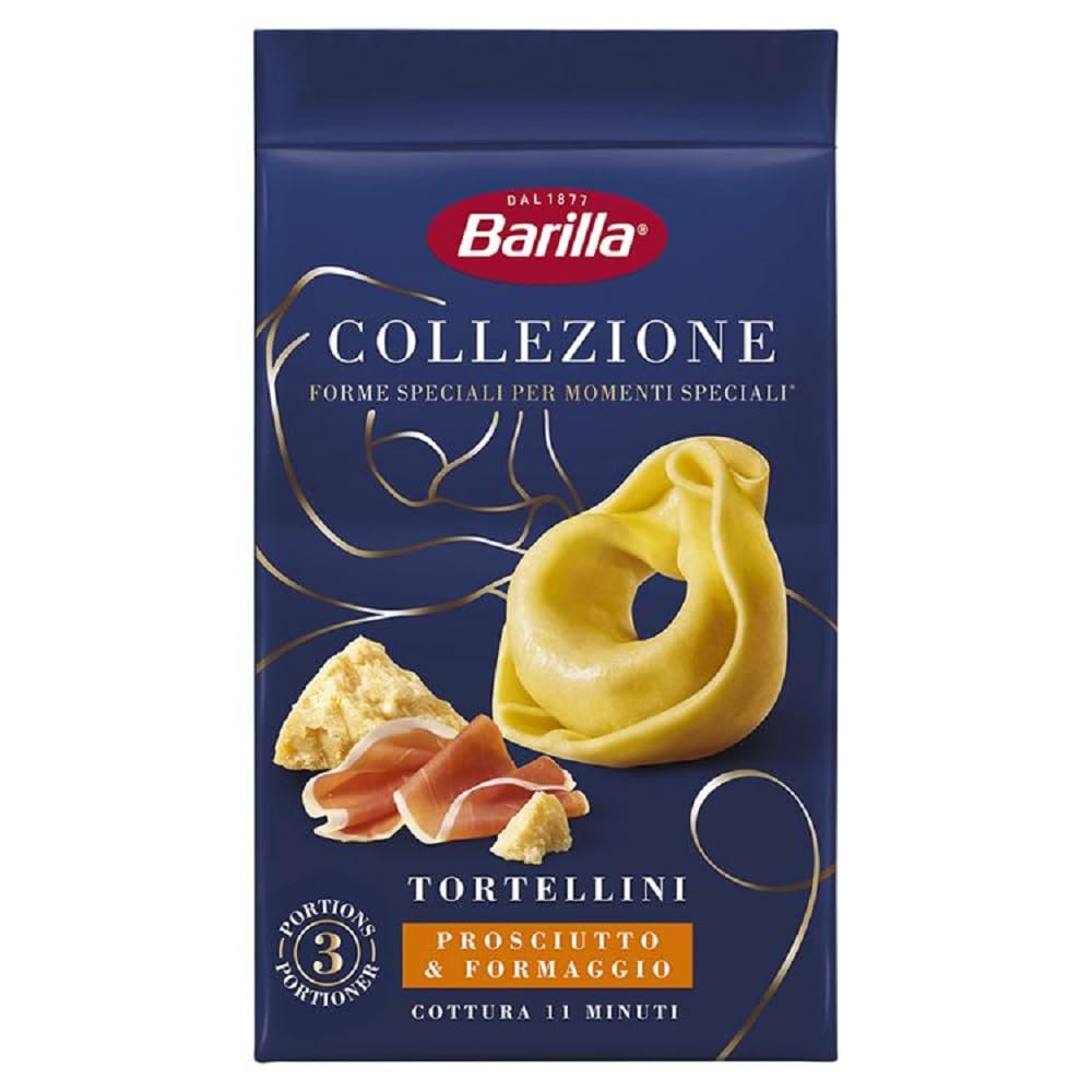 Barilla Collezione Ham & Cheese Tortellini – Italian Pasta Made with Durum Wheat – Authentic Filled Egg Pasta, - Single Pack of 1 x 250g