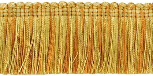 Miniatura 3 de 1 34 pulgadas de largo (1.6 in) de largo, colección Noblesse hermoso ribete de flecos (0175HB), marrón capuchino multicolor #D2A2 (marrón chocolate,