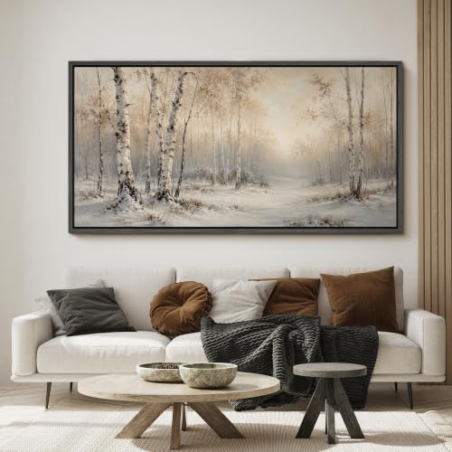 Image of MUDECOR Extra Large Framed Canvas Print Wall Art Birch Art for Living Room
