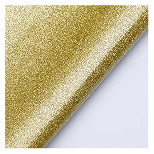 Tissu en cuir artificiel de qualité supérieure jaune scintillant 1.38X6m