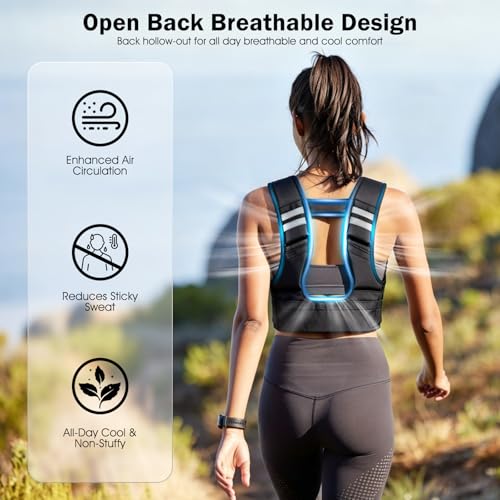 Image of Adjustable Washable Weighted Vest for Women Men, Flexible Cushioning & 4-Layer Breathable Fabric, V-Neck for Walking, Running & Strength Training