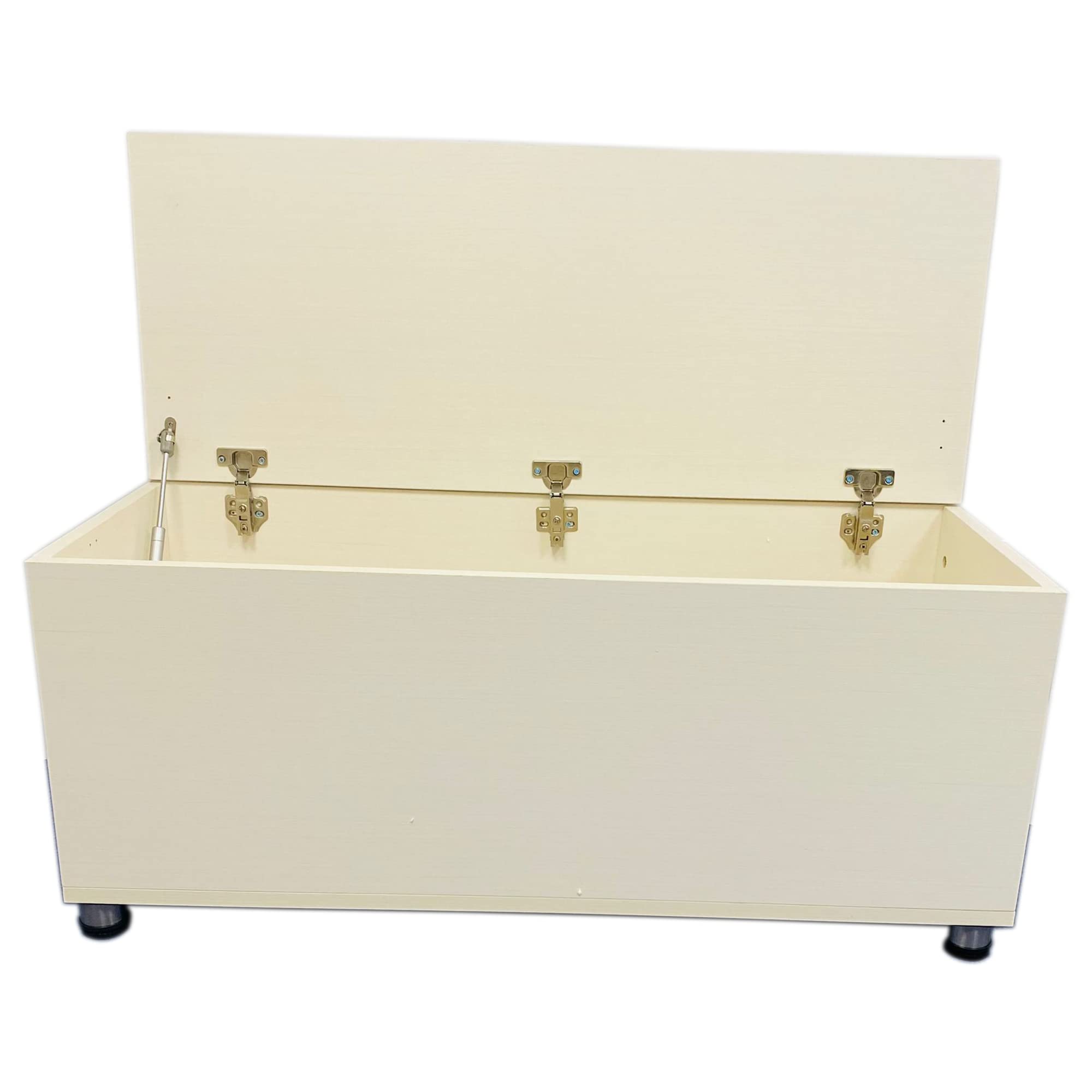 Meta Furniture White Meta Designs Storage Ottoman, Wooden Chest With Lid, Seat, Stool, Window Bench, Blankets, Bedding, Toy Box (White)
