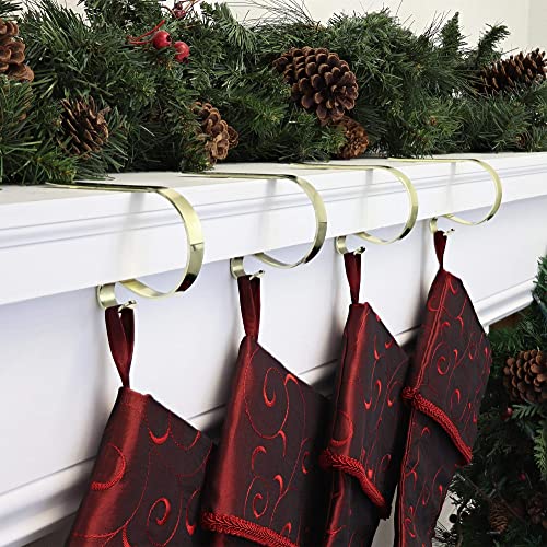Haute-Decor-The-Original-MantleClip-Stocking-Holder-4-Pack-Brass-Hang-Christmas-Stockings-Safely-and-Securely-Adjusts-to-Fit-Various-Mantels Haute Decor The Original MantleClip Stocking Holder 4 Pack Brass Hang Christmas Stockings Safely and Securely Adjusts to Fit Various Mantels