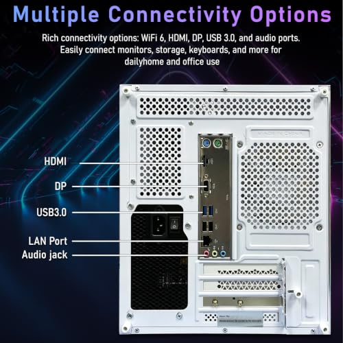 Image of suevery Prebuilt Gaming PC, AMD Ryzen5 4Cores,Up to 3.7G | White, DDR4 8G RAM, 256G SSD, Wi-Fi 6, Desktop Computer