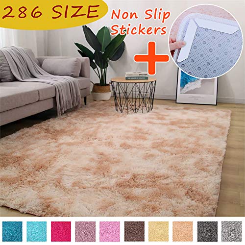 MODKOY moquetas Sala de Estar 200x200cm Tela Lavable Tejidas Shaggy Suaves Pelusa Lana Piel Sintética de Calidad Antideslizantes Acogedor para Entrada Casa Comedor Dormitorio Amarillo