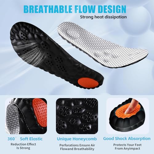Image of 4D Cloud Steppers Insoles for Men and Women, Work Boot Cushioning Inserts | Memory Foam Super Soft Anti-Fatigue, Shock Absorption, Massage Relief Foot Pain, Arch Support (White M11-11.5 /W12-12.5)