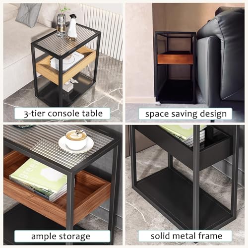 Mesita de noche para dormitorio y mueble de madera auxiliar en la entrada de casa 7