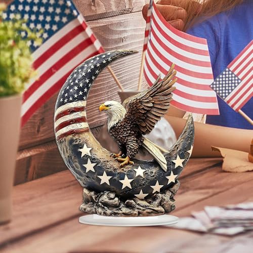 Eagle 4 juillet acrylique 2D avec figurine drapeau centre de table salon - 3