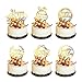 PHOGARY 6 Style Happy Birthday Cake Topper (Or avec Films Double Face), Décoration de Gâteau de Paillettes Acrylique pour Hommes, Femmes, Anniversaire d'enfants