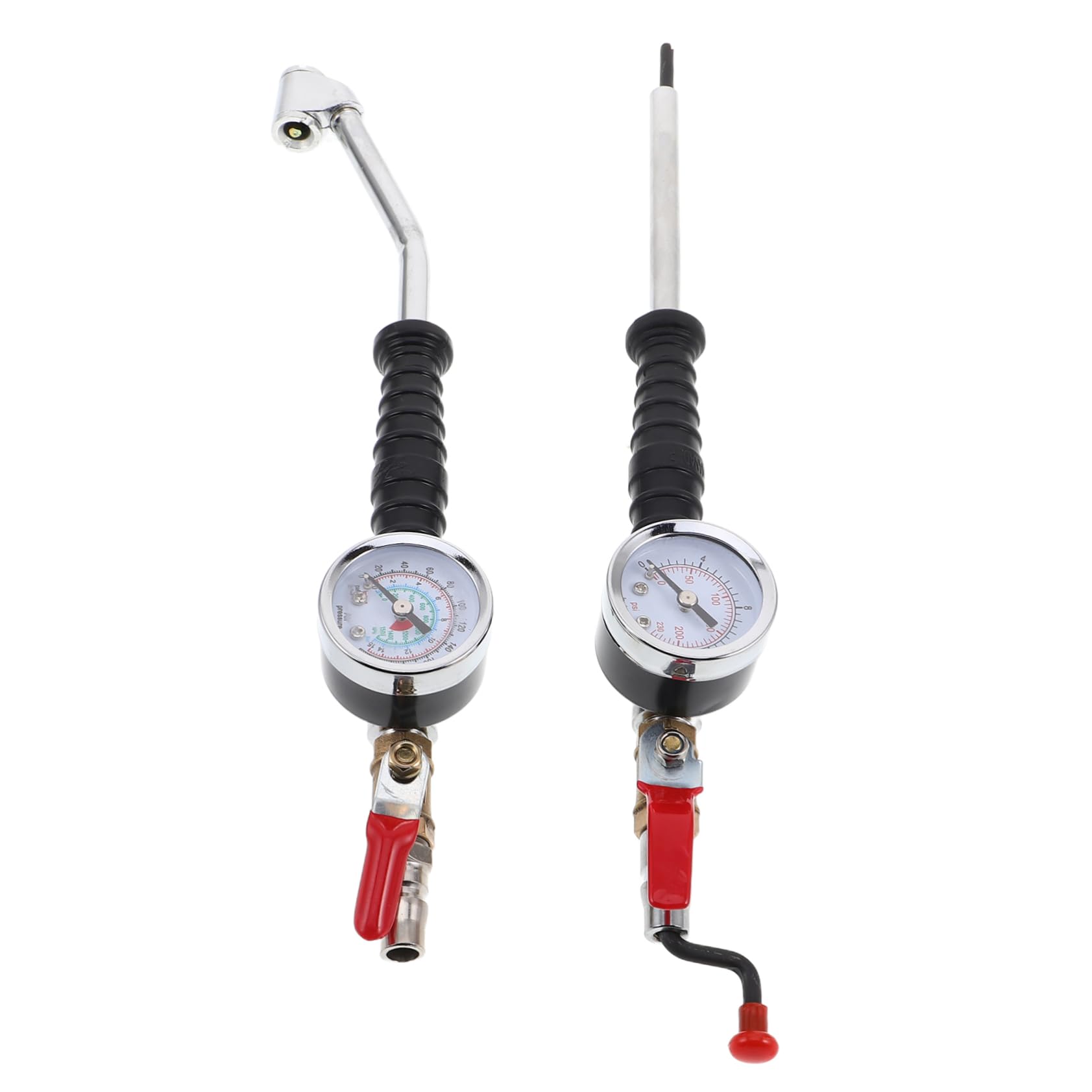 ABOOFAN Gonfleur de Pneus de Voiture avec Manomètre, Connecteur Compact en Fer, 2 Pièces, pour Compresseur D’air, Gonflage Rapide des Pneus