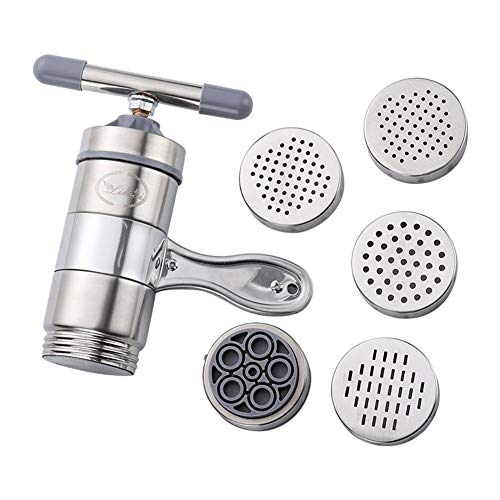 XGZ Manual Noodle Machine with 5 Models Household Noodle Maker Stainless Steel Noodle Press Pasta Machine