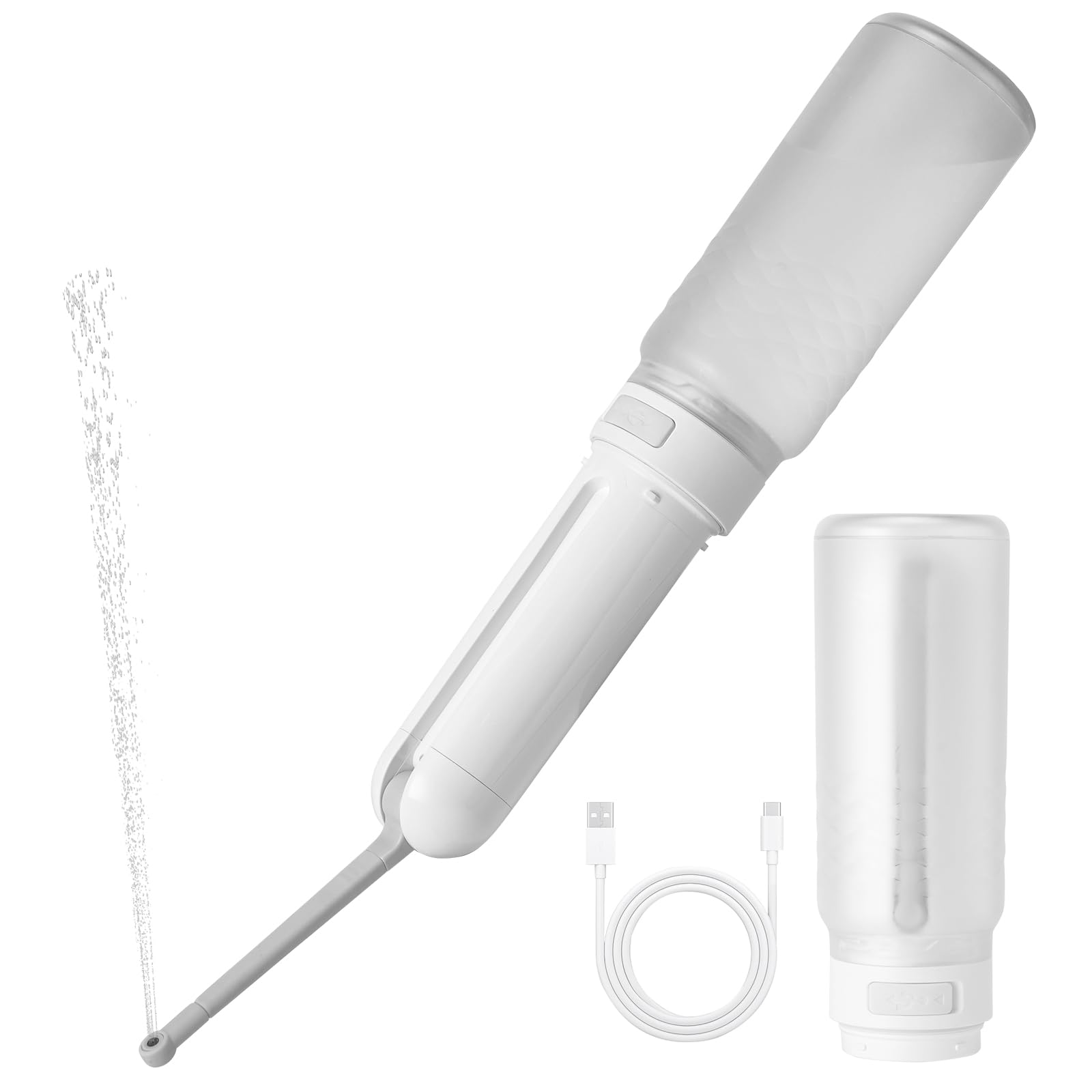 Bidet portatile per viaggi, casa e cura post-parto, grande capacità, 320 ml, ricaricabile tramite USB, spruzzatore portatile a 3 modalità, per uomini e donne, igiene personale (aggiornato)