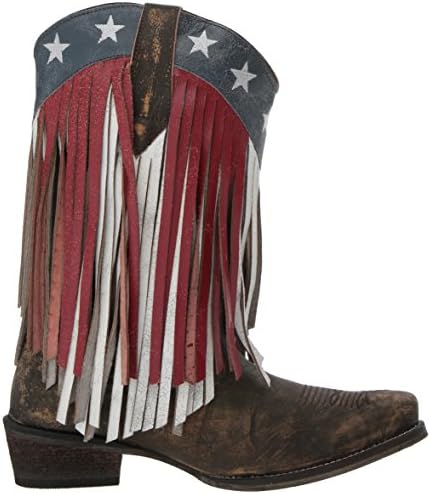 Roper Womens American Beauty Fringe Boot, Brown, 10.5 | Image 5