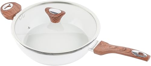 Phantom Chef Sartén profunda de 11 pulgadas de ancho de 5 cuartos de galón revestimiento de cerámica antiadherente con cuerpo de aluminio con mango