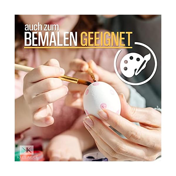 Kellago Holzeier Ostern Deko [ Ostereier BEMALEN ] 6X Holzeier für Osterdekoration - Ostern Basteln Kinder - Ostereier… – Bild 6