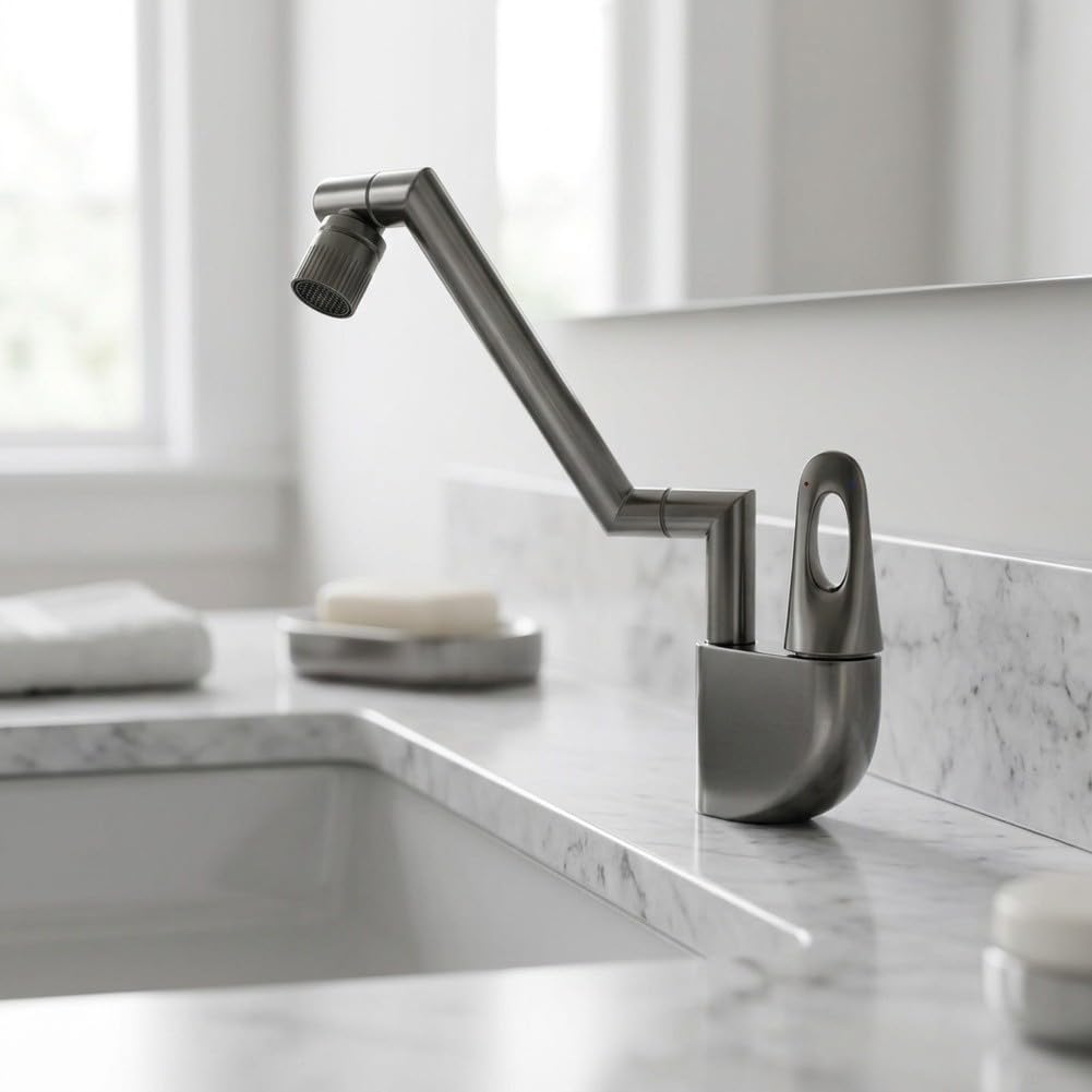 Rubinetto Bagno Rotante in Ottone Controllo Caldo per freddo(white)