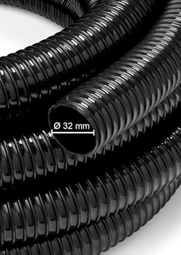 HeRo24 PVC Spiralschlauch 32 mm / 5 m lang für Teiche & Bachläufe schwarz