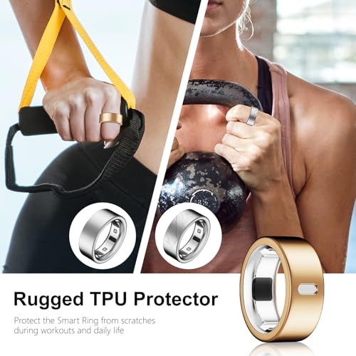 Image of 10 Pack Cover Compatible for Oura Ring 4 /Gen 3 Heritage /Gen 3 Horizon,(NOT Compatible with Oura 4 Ceramic), Charging Directly,Rugged TPU Elastic Finger Protector for Workout Women Men-Size 8