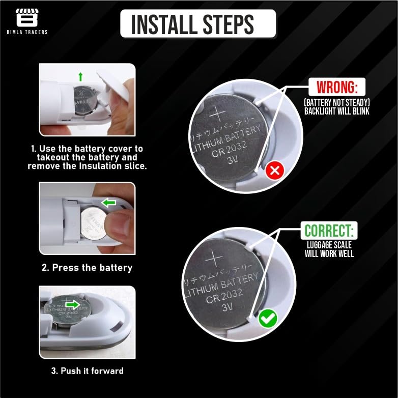 CRAE Electronic Portable Digital LED Screen Luggage Weighing Scale|Handheld Travel Weight Measuring Scale for Suitcases, Bags&Baggage, 50 kg/110 Lb For Multi-Purpose Use. Pack of 1 (JY-26) 4