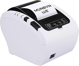 MUNBYN POS Printer, 80mm Thermal Receipt Printer, Kitchen Printer with Auto Cutter Wall Mount, ESC/POS Works with Windows Mac Chromebook Linux Cash Drawer, USB/Ethernet (ITPP047 Upgrade Version)