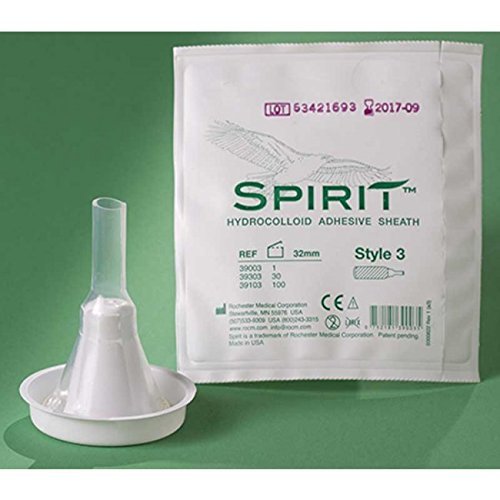 10 -Pack Spirit Condom Catheters Hydrocolloid Sheath 29mm Wideband Style 3 Rochester
