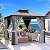 DWVO 10x10ft Gazebo Hardtop Double Roof Polycarbonate Canopy Outdoor with Netting and Shaded Curtains, Aluminum Frame Garden Tent for Patio, Backyard, Deck and Lawns, Gray