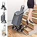 VOUNOT Folding Shopping Trolley on 6 Wheels, Stair Climbing Shopping Cart, Grocery Trolley, Oxford Grey
