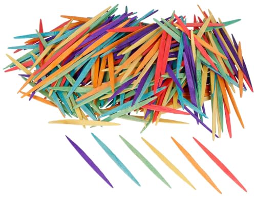 INNSPIRO Maxi Pack Palillos planos mix 6 colores 65mm. 2500u., de madera, para Manualidades, adornos, crear construcciones.