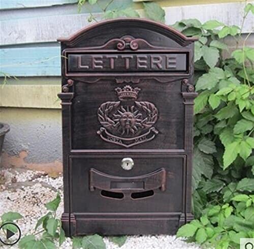 LSXLSD HEAVY ALUMINUM LOCKABLE SECURE MAIL 레터 우체통 레트로 메탈 우체통 정원 장식 (COLOR : 2)