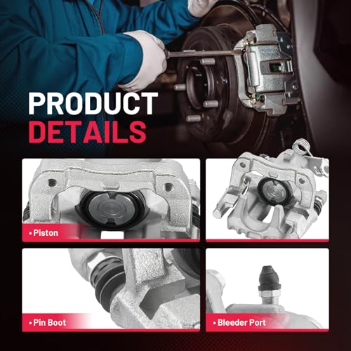 Image of BDFHYK 19-B2576 19-B2577 Rear Disc Brake Caliper Assembly for Audi A3 1999-2003 TT 2000-2006, for VW Beetle /Beetle Cabrio /Golf /Golf City 2000-2010, 1.8L 1.9L 2.0L L4 2.5L L5 2.8L V6 GAS /DIESEL 2pcs