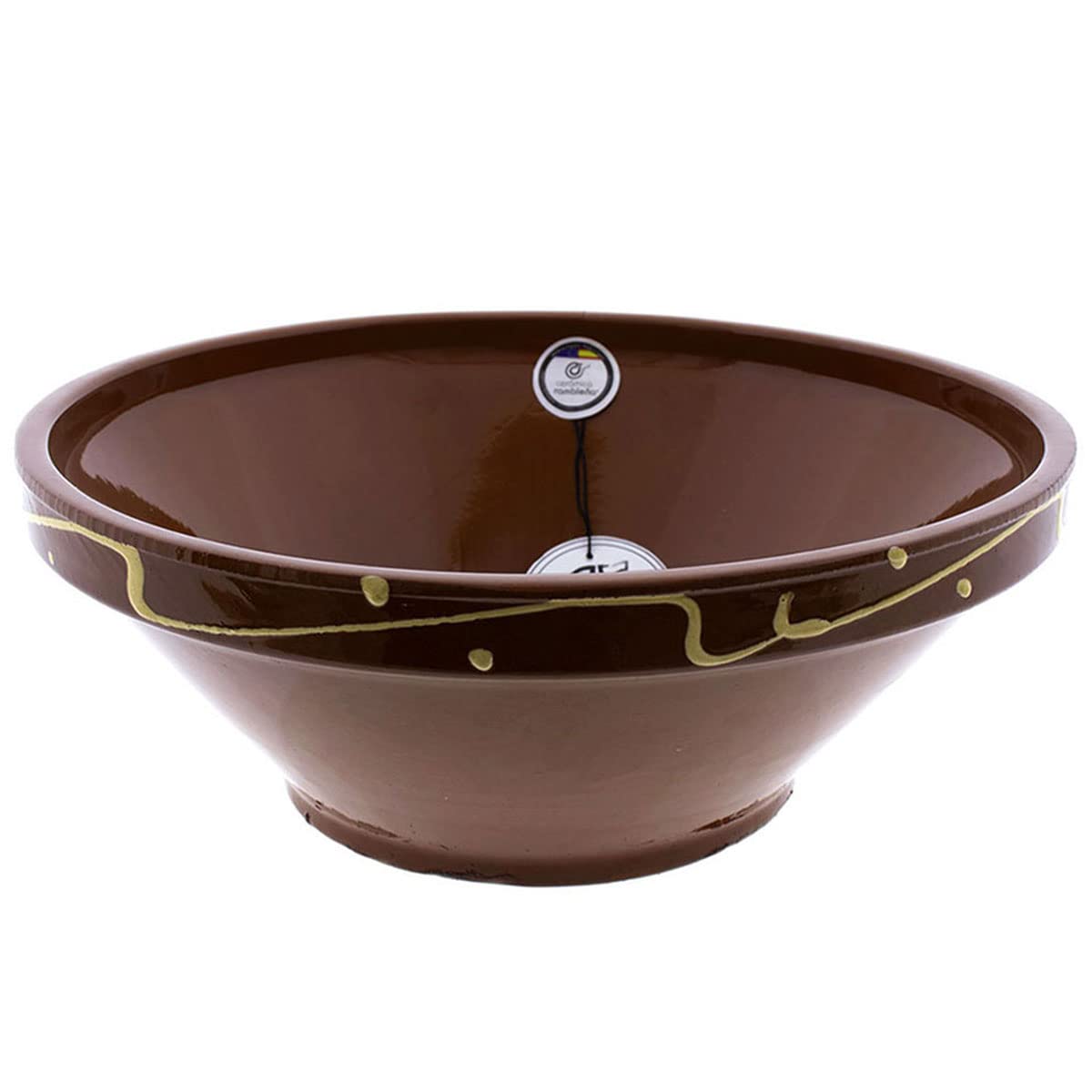 CERAMICA RAMBLEÑA | Ceramiczna miska sałatkowa | Oryginalne salaterki | Salaterki z czerwonego błota - model 21 | 100% ręcznie robiona dekoracja | 28.5x28.5x10 cm