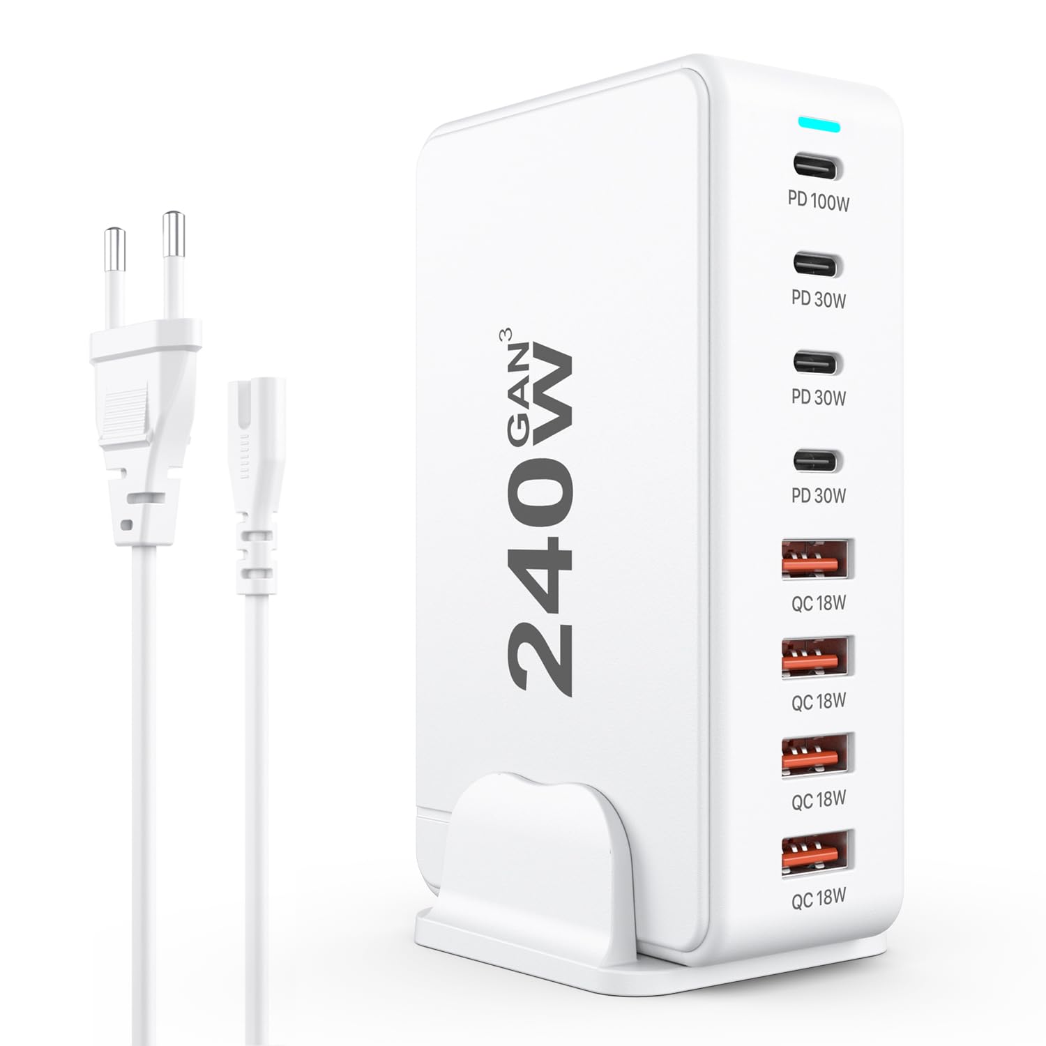 240W 6-Port USB-C Ladegerät – 4x USB-C + 2x USB-A, Schnelles Aufladen Für MacBook, IPhone & Mehr