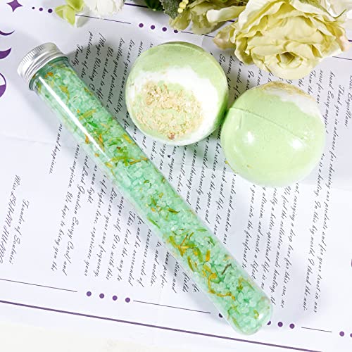 Soulnioi Bath Set for Women Gifts Self Care Gift Set with Dried Flower Jasmine Flower Bubble Bath Bombs Turquoise Dried Sea Bath Salt Yellow Rose Scented Candle for Anniversary Birthday Bath Gifts - Image 4