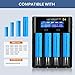 LCD Display Universal battery charger,Rechargeable USB Intelligent Charger for Ni-MH Ni-Cd AA AAA C Li-ion LiFePO4 TR IMR 18650 26650 14500 16340 18500 10440 18350 17670 RCR123a Rechargeable Batteries