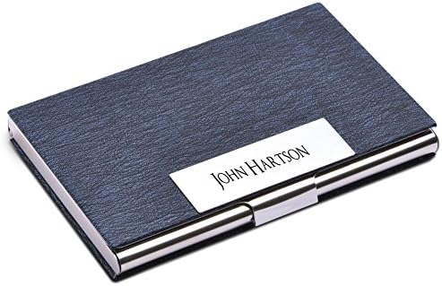 Personalized Free Custom Engraving Credit Card Business Card Holder Card Case (Blue)