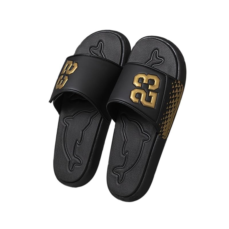 FmShi Men's Hook and Loop Fastener Upper Open Toe Slippers, Outdoor Workout Slides, Relaxing and Comfy