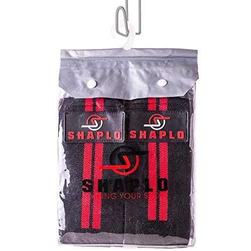 SHAPLO () Knee Sleeve Wrap Set with 2 Compression Knee Brace Weightlifting Wraps - Ideal Support for Squats, Bodybuilding, Powerlifting, Crossfit