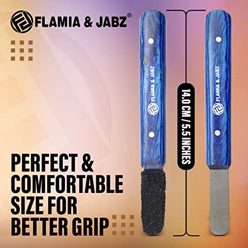 FLAMIA & JABZ Stripping Metal Stone Diamond Edged for Dogs Cats & Pets with Wooden Grip (2 Piece Pack of Coarse & Fine) - Image 4