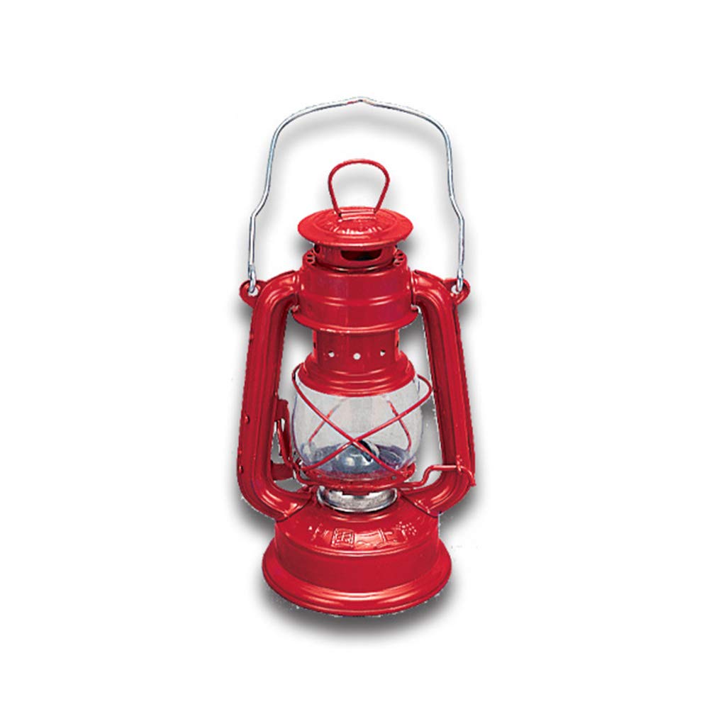 Kipp Brothers Metal Kerosene Railroad Lantern with Adjustable Wick - 7 Inch Red