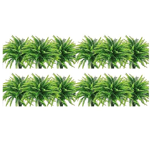 Kznifmk 12 Piezas de Plantas Artificiales para Helechos al Aire Libre Planta de Helecho de Boston Artificial Helechos Artificiales para Plantas de PláStico al Aire Libre