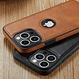 Sibada Etui na iPhone 14 Pro Max, iPhone 14 Pro Max, logo View, kompatybilne z wegańską skórą Slim premium, klasyczne, luksusowe, eleganckie, cienkie etui, zaprojektowane do iPhone 14promax - brązowe