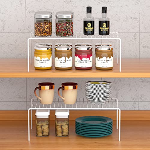 Gedlire Cabinet Storage Shelf Rack Set Of 2, Medium (13 X 9.4 Inch) Rustproof Metal Wire Kitchen Cabinet Organizer And Storage, Cupboard Spice Shelf Rack For Plate, Dish, Counter & Pantry Organization #TOP1