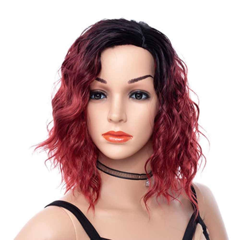 Perruque courte en fibre chimique avec boucles volumineuses