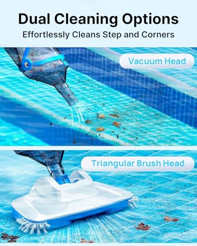 Image of Consciot 2026 Update for Motor, L2 Pool Vacuum for Above Ground & Inground Pools, Rechargeable Handheld Cleaner with Telescopic Pole, 18.5 GPM Suction, 13.4 inch Head, 60-Min Runtime