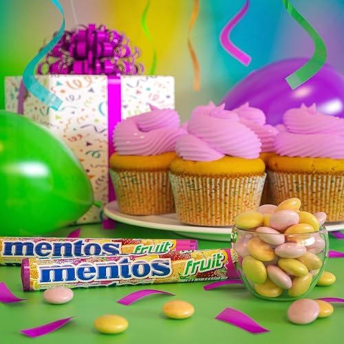 Image of Mentos Chewy Mint Candy Roll, Fruit, 14 Pieces Per Roll (Pack of 1)